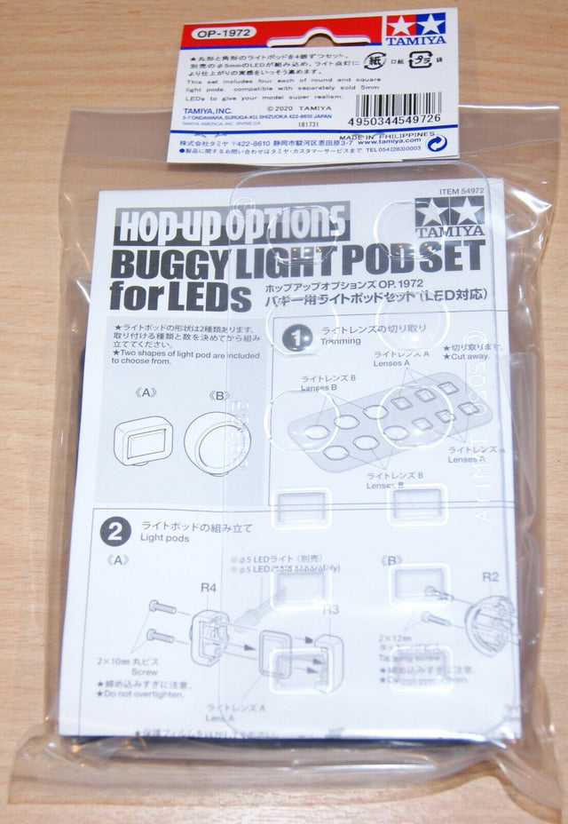 Tamiya 54972 Buggy Light Pod Set for LED's (Comical Hornet/Grasshopper & Avante)