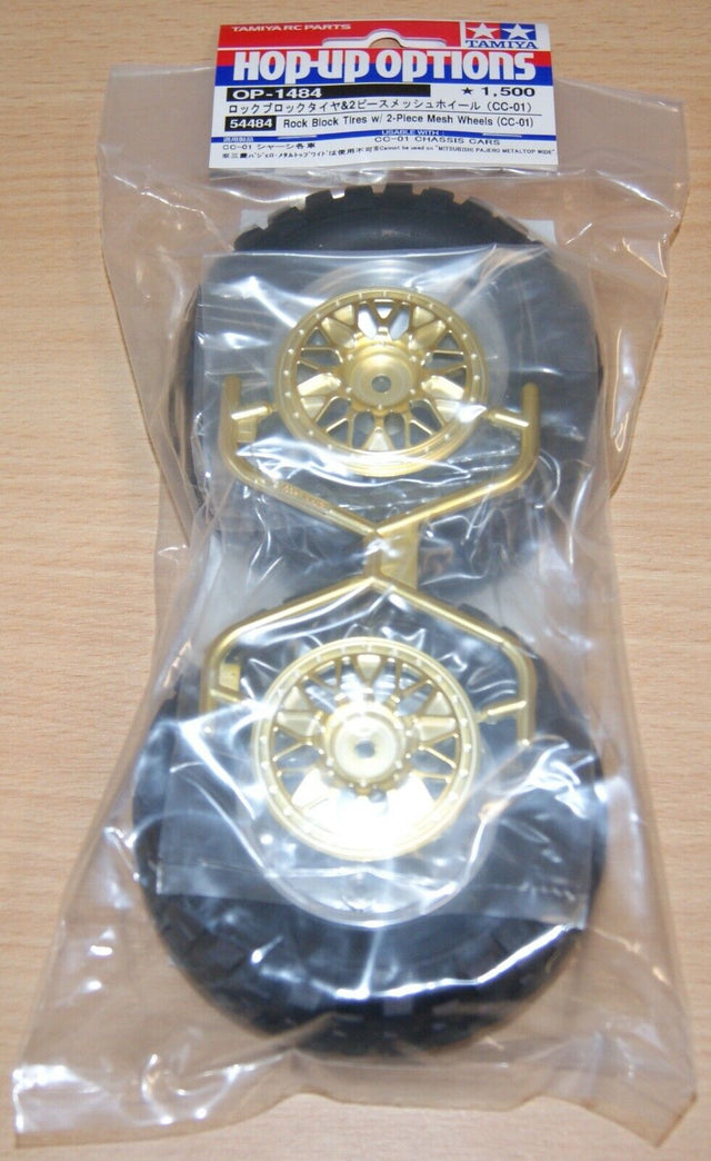 Tamiya 54484 Rock Block Tires w/2-Piece Mesh Wheels (CC-01/CC-02/High-Lift/Jeep)