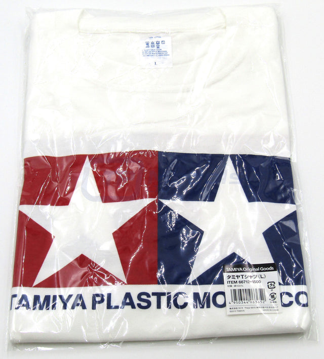 Tamiya 66712 Official White Logo T-Shirt with Short Sleeves (L) 42" Chest, NIP