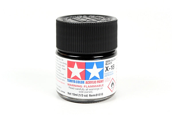 Tamiya Acrylic Mini X & XF Paint Jars (Round, 10ml, .33fl oz), NEW
