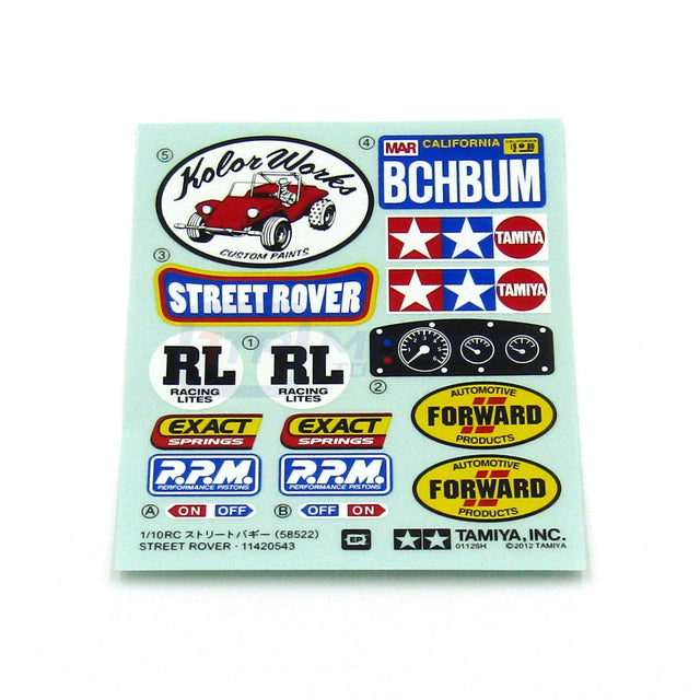 Tamiya 58522 Street Rover/DT02, 1420543/11420543 Decals/Stickers, NIP