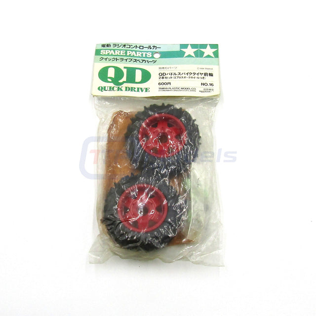 Tamiya 43016 QD Paddle Spike Tire Front (with Aero Spoke Wheels) QD Thunder Shot