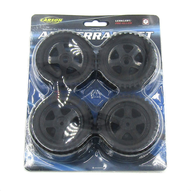 Carson 500900027 2WD Buggy On-Road Wheels & Tyres (Black) (For Tamiya DT02/DT03)