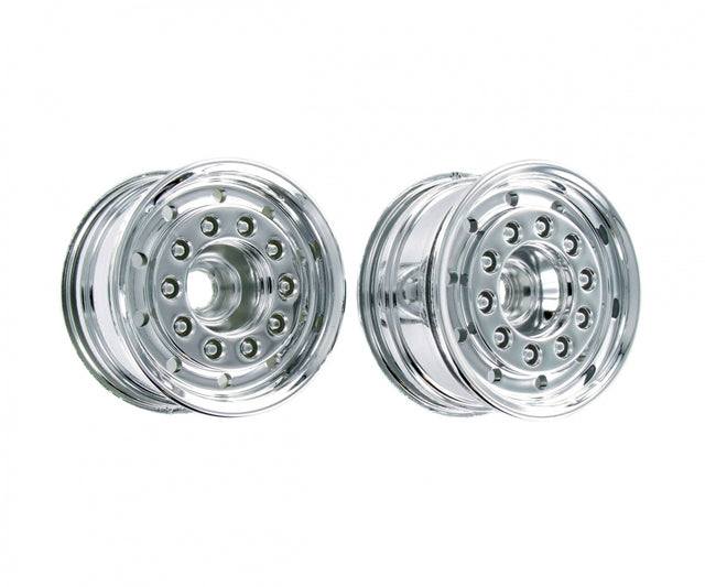 Carson C907061/500907061 1:14 Truck Front Wheel Wide (Chrome, 2 Pcs.), (Tamiya), NIP