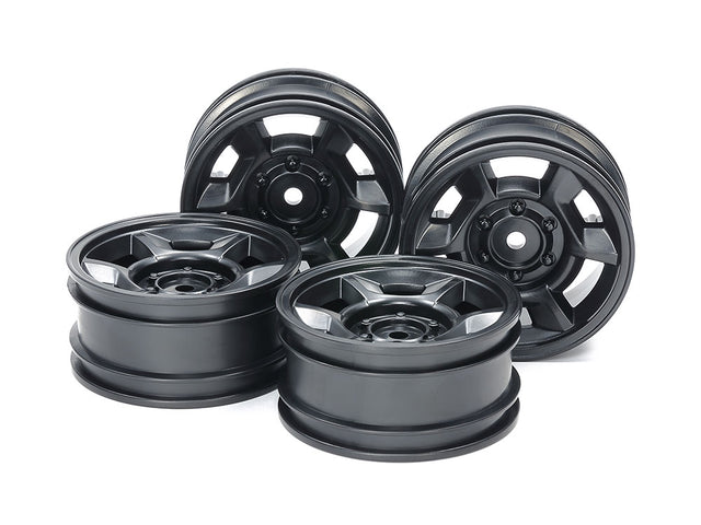 Tamiya 51688 CC-02 6-Spoke Wheels (26mm Width, Offset +4) (Black) 4 Pcs. (CC01)