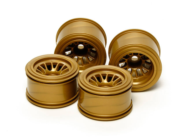 Tamiya 54527 F104 Mesh Wheels for Rubber Tires/Tyres/Gold (F104X1/F104V.2), NIP