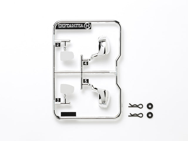 Tamiya 54732 Touring Car Metal Plated Side Mirrors, (TT01/TT02/TT01D/TT02D), NIP