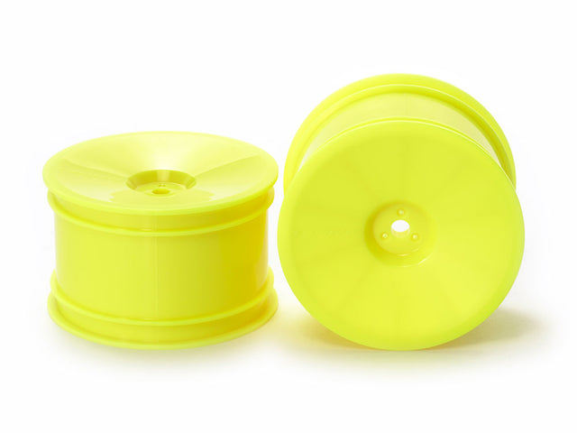 Tamiya 54749 4WD Buggy Rear Dish Wheels (Hex Hub, Yellow), (DB01RRR), NIP