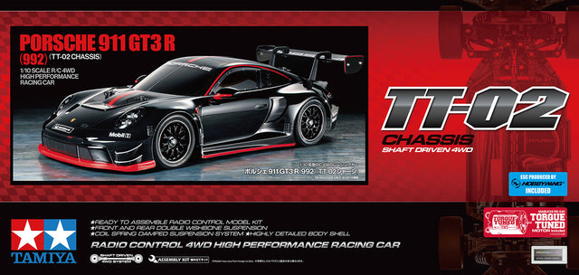 Tamiya 58745 Porsche 911 GT3 R (992) TT-02 Assembly Kit, NIB
