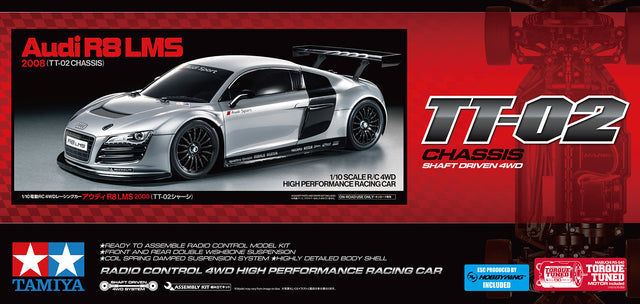 Tamiya 58749 Audi R8 LMS 2008 (TT-02) Assembly Kit, NIB **Pre-Order**
