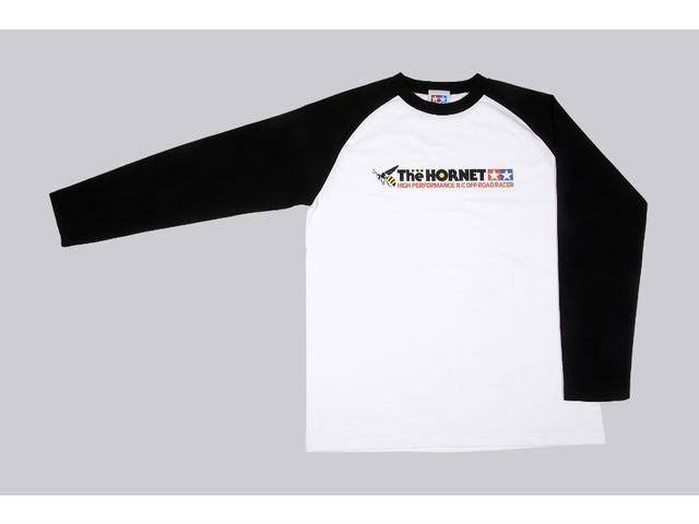 Tamiya 66833 Official Long Sleeve T-Shirt Hornet White/Black (L, 42in Chest) NIP