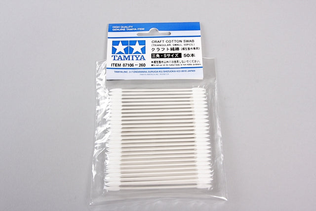 Tamiya 87106 Craft Cotton Swab (Triangular, Small (50Pcs) for Static Models Kits