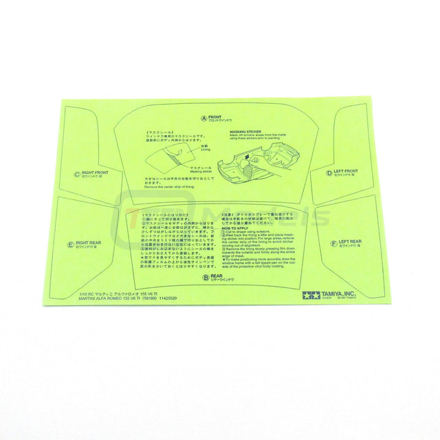 Tamiya 58189 Martini Alfa Romeo/TA03F/TT02 9495845/19495845 Decals/Stickers, NEW