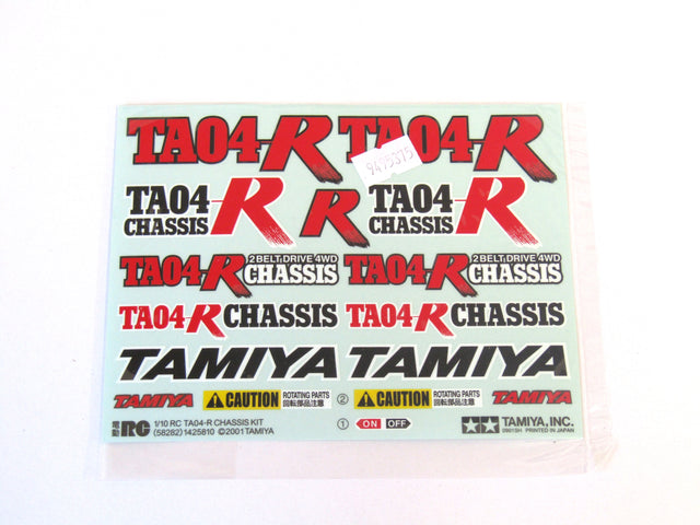 Tamiya 58282 TA04-R Chassis Kit/TA04R, 9495375/19495375 Decals/Stickers, NIP