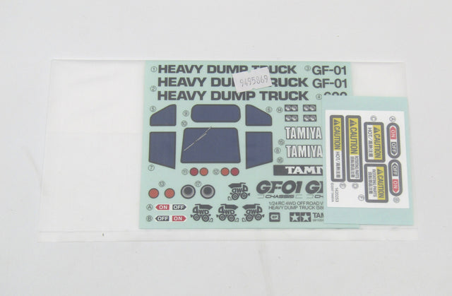 Tamiya 58622 Heavy Dump Truck/GF01/G601, 9495869/19495869 Decals/Stickers, NIP