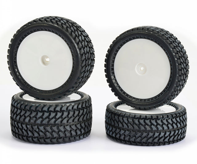 Carson 500900136 4WD Buggy On-Road Wheels & Tyres (White )(For Tamiya DB01/DF03)