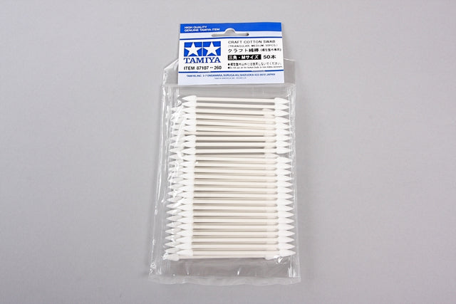 Tamiya 87107 Craft Cotton Swab (Triangular, Medium 50Pcs) for Static Models Kits