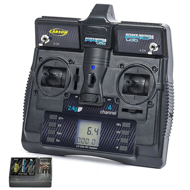 Carson 500500085/C500085 Reflex Stick 4 Pro LCD, 4-Channel Radio/Transmitter Set, NIB **Pre-Order**