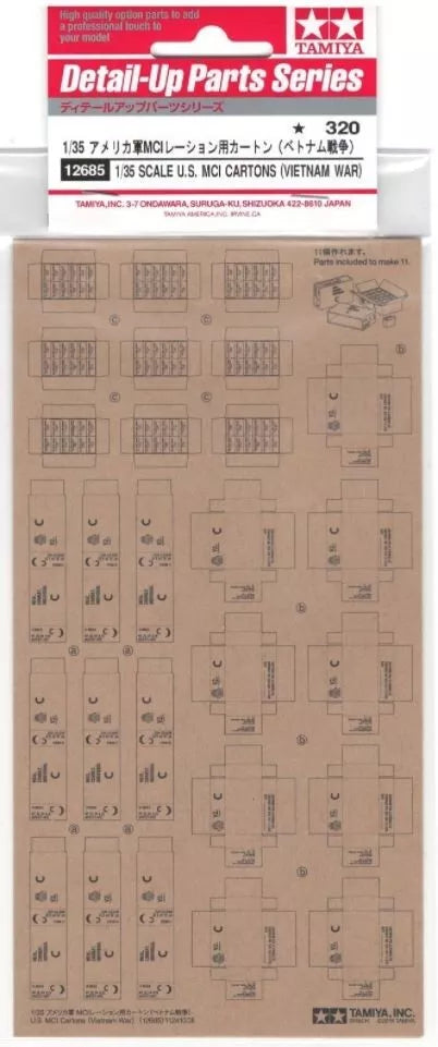 Tamiya 12685 Detail-Up Parts, 1/35 Scale US MCI Cartons (Vietnam War), NIP