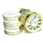 Tamiya 84254 Medium-Narrow 10-Spoke Wheels White/Gold Rims (0) (*TT01/*TT02) NIP