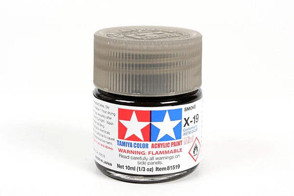 Tamiya Acrylic Mini X & XF Paint Jars (Round, 10ml, .33fl oz), NEW