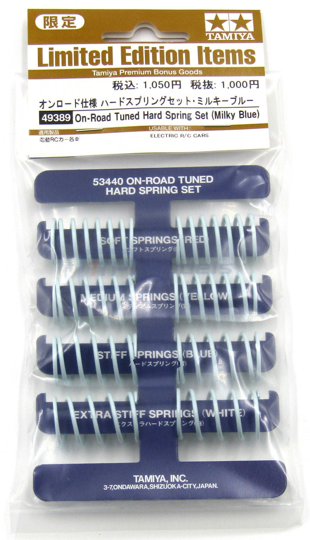 Tamiya 49389 On-Road Hard Tuned Spring Set (Milky Blue), NIP