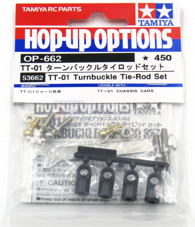 Tamiya 53662 TT-01 Turnbuckle Tie-Rod Set, (TT01/TT01E/TT02/TT02D/TGS/TGSR), NIP