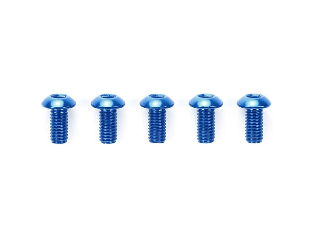 Tamiya 53765 3x6mm Round Head Socket Screw / Blue (5 Pcs.), (TRF's/TB Evo's), NIP