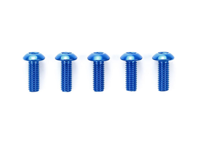 Tamiya 53766 3x8mm Round Head Socket Screw / Blue (5 Pcs.), (TRF's/TB Evo's), NIP