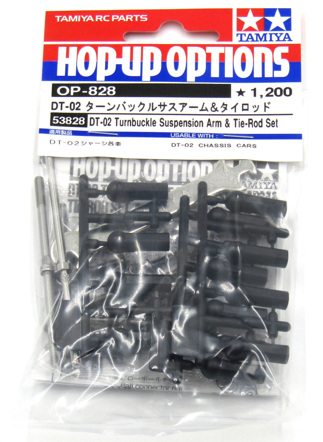 Tamiya 53828 DT-02 Turnbuckle Suspension Arm & Tie-Rod Set, (DT02/Holiday Buggy)