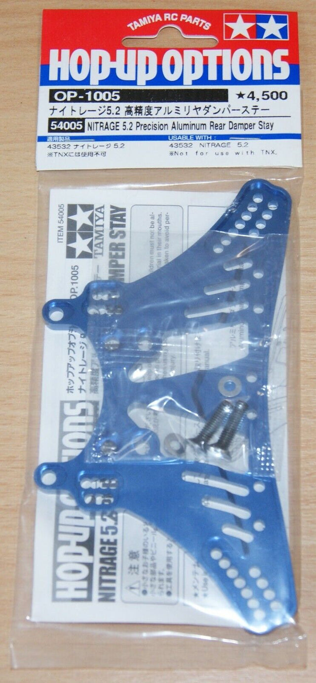 Tamiya 54005 Nitrage 5.2 Precision Aluminum Rear Damper Stay, NIP