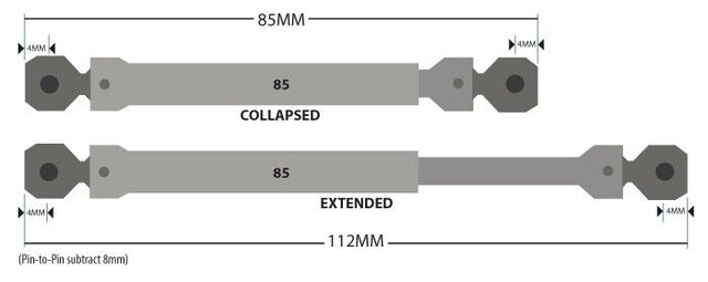 Tamiya 54112 CR-01 Carbon Steel Propeller Shaft (85mm), (CC02/CR01/Crawler), NIP