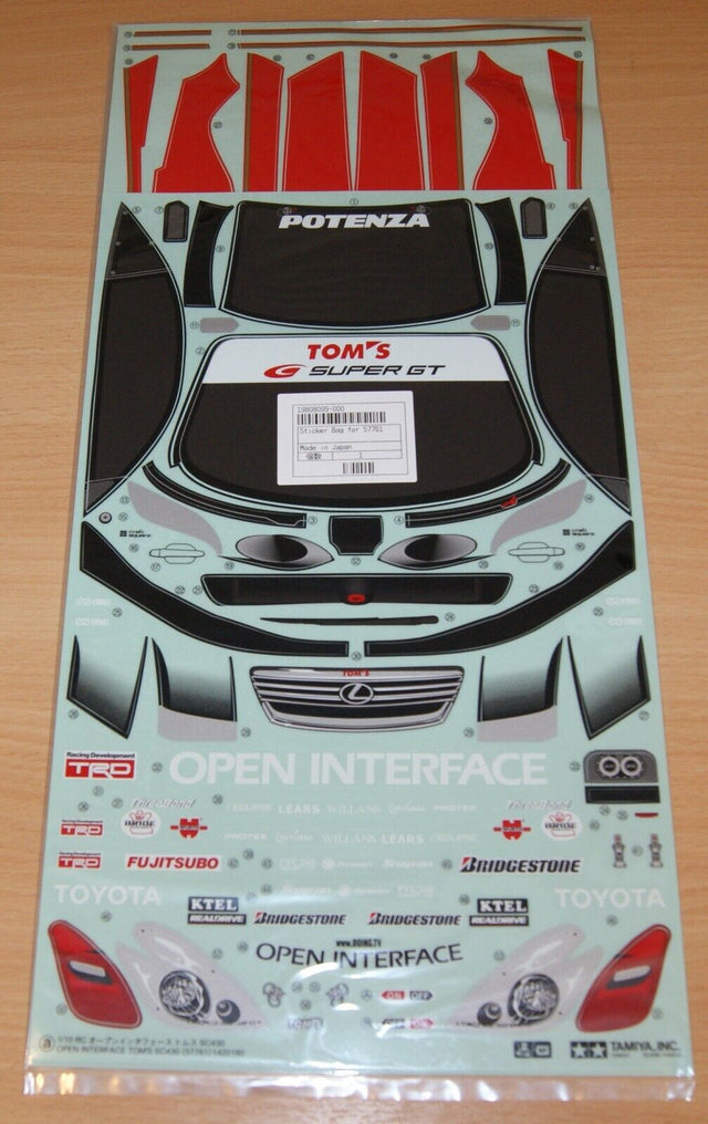 Tamiya 58381 Open Interface Tom's SC430/TA05, 9808099/19808099 Decals/Stickers