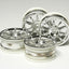 Tamiya 53860 10-Spoke Metal Plated Wheels 4Pcs, (24mm Offset 0) (TC01/TA07/TB05)