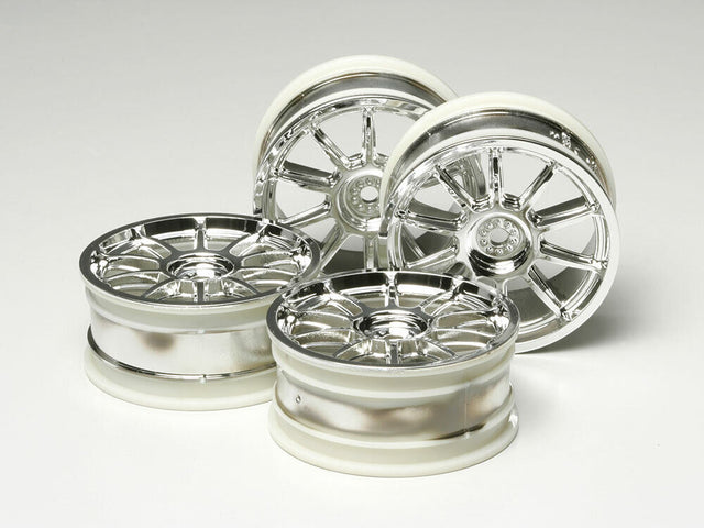 Tamiya 53860 10-Spoke Metal Plated Wheels 4Pcs, (24mm Offset 0) (TC01/TA07/TB05)