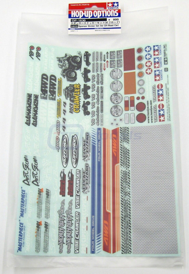 Tamiya 54630 Sponsor Sticker Set (for Off-Road Car), (High-Lift/Bruiser/Crawler)