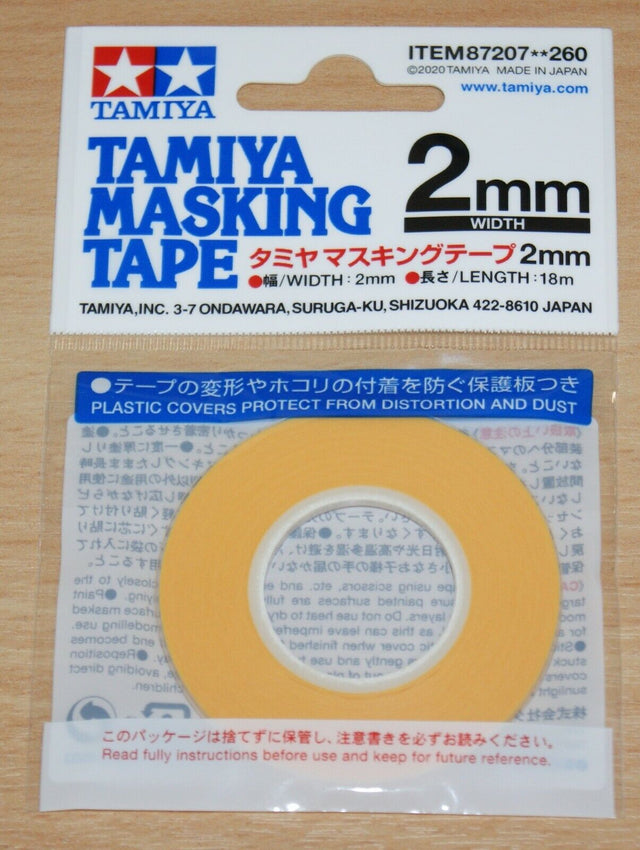 Tamiya 87207 Masking Tape 2mm Width, 18m Length, for RC Body Shells, NIP