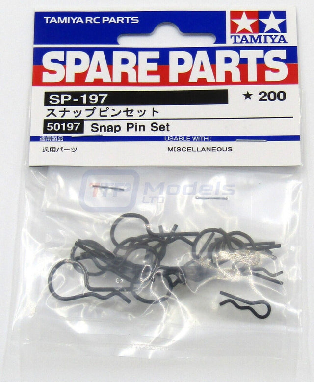 Tamiya 50197 Snap Pin Set (Body Clips), (TA01/TA02/TT01/TT02/TL01/TRF419/TRF420)