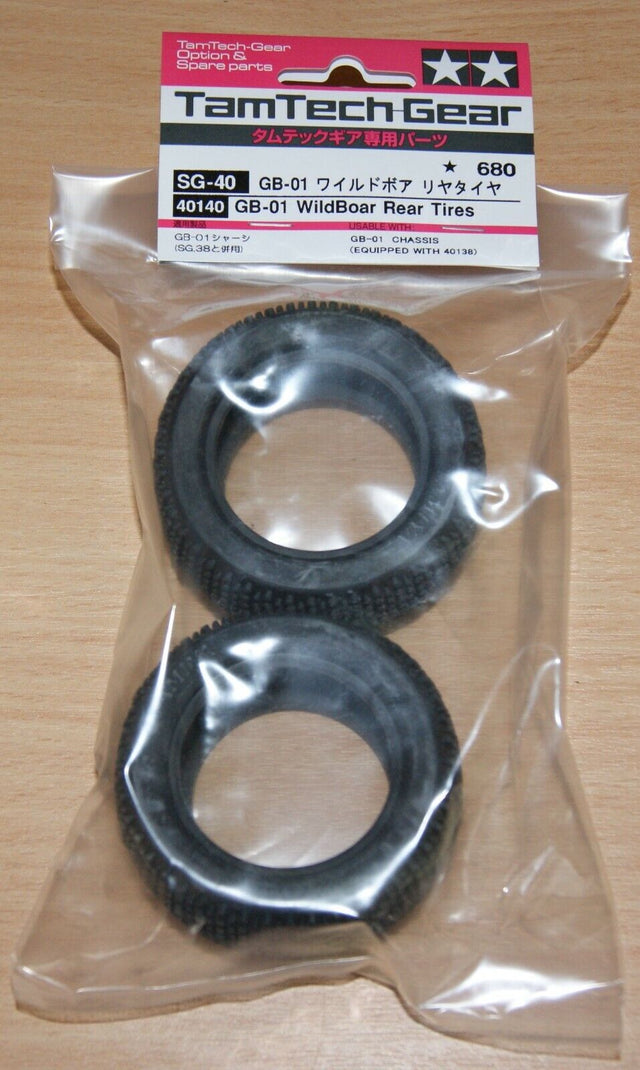 Tamiya 40140 Tamtech-Gear Wild Boar Rear Tires/Tyres ( GB01T/GB-01T), NIP