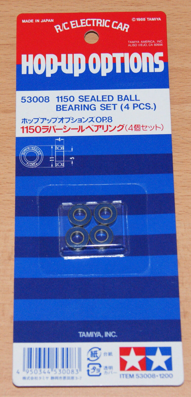 Tamiya 53008 1150 Sealed Ball Bearing Set (4 Pcs.) (Avante/Egress/Top Force Evo)
