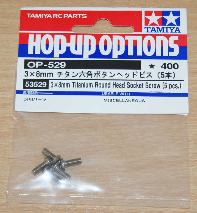 Tamiya 53529 3x8mm Titanium Round Head Socket Screw, (TRF418/TRF419/TRF420), NIP