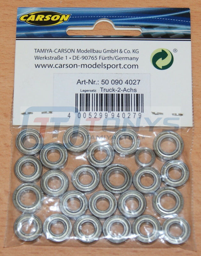 Carson 500904027/C904027 Ball Bearing Set for Tamiya Volvo FH12/Scania R470, NIP