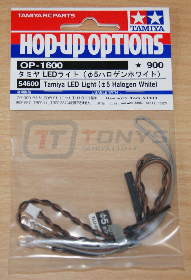 Tamiya 54600 LED Light (5mm Halogen White), (Use with TLU-01 & TLU-02), NIP