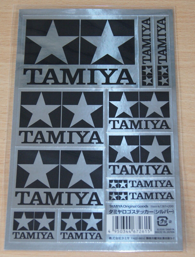 Tamiya 67261 Tamiya Logo Stickers Silver (Black & Silver), NIP