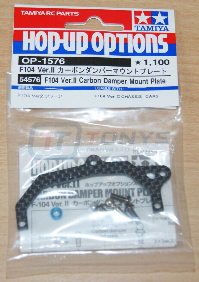 Tamiya 54576 F104 Ver.II Carbon Damper Mount Plate, (F104V.2 Pro), NIP