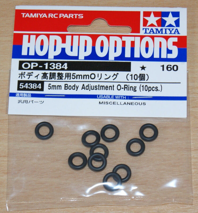 Tamiya 54384 5mm Body Adjustment O-Ring (10 Pcs.) (TT01/TT02/TRF419/TRF420), NIP