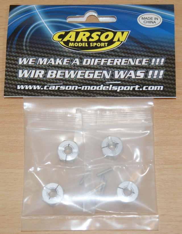 Carson 500530003 Aluminum Wheel 12mm Hex Drive Adapter (4 Pcs.) Tamiya TT01/TT02