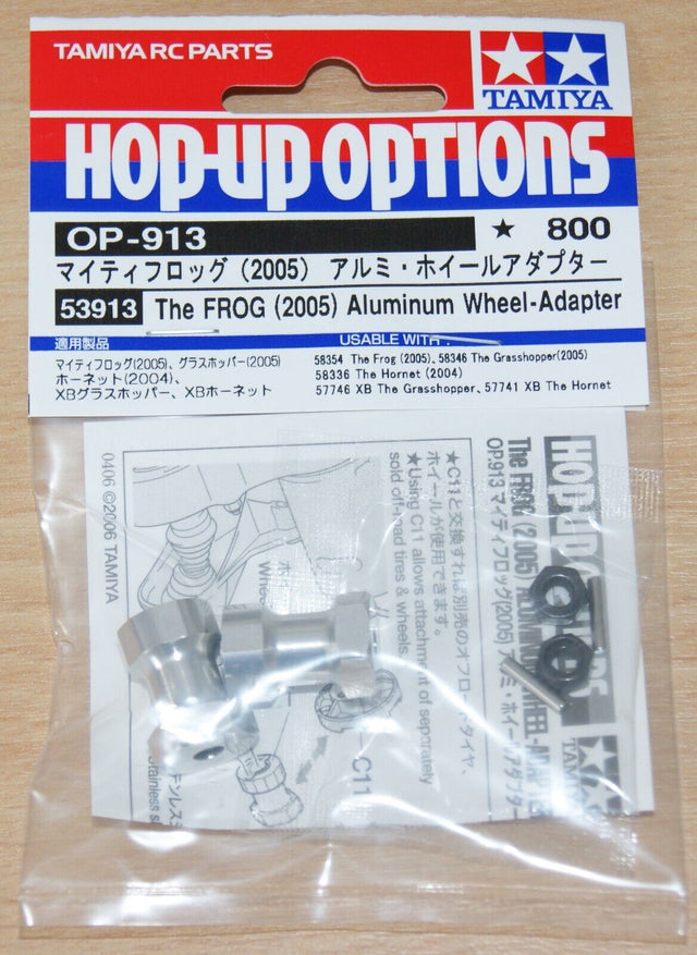 Tamiya 53913 The Frog (2005) Aluminum Wheel-Adapter (Grasshopper/Hornet/FAV) NIP