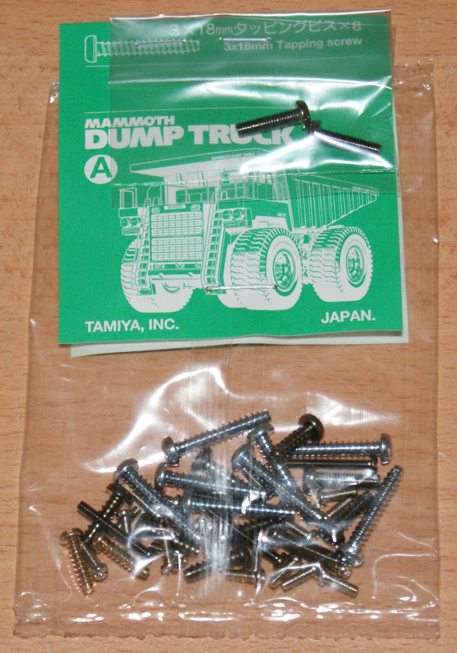 Tamiya 58268 Mammoth Dump Truck, 9465568/19465568 Screw Bag A, RARE, NIP