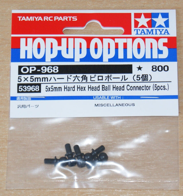 Tamiya 53968 5x5mm Hard Hex Head Ball Head Connector (5 Pcs.) Sand Scorcher 2010